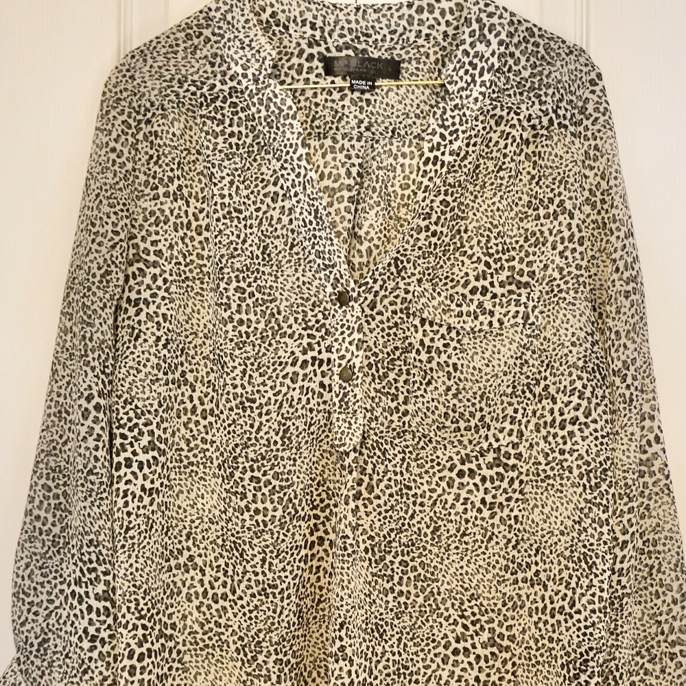 Metropark White Leopard Print Top